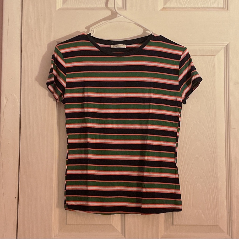 zara trf striped top